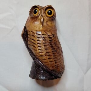 Vintage Hand Carved 3'' Owl